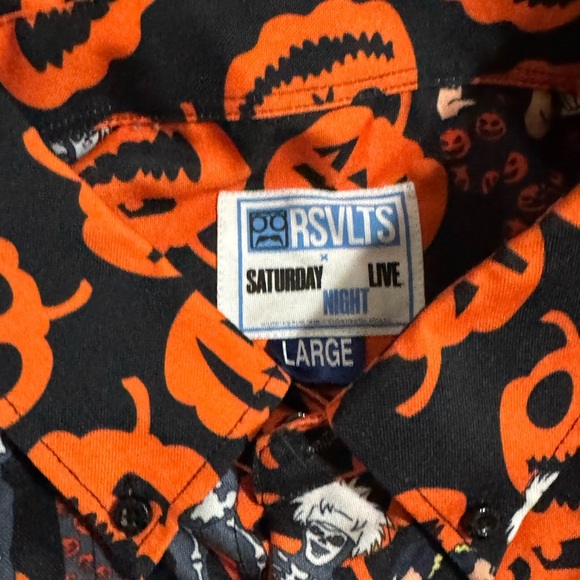 RSVLTS x SNL “David S. Pumpkins” Button-Up Shirt Mens Size Large Halloween - Picture 3 of 3